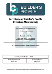 Asphalt Surfacing Is A Certified Member Of Builders Profile