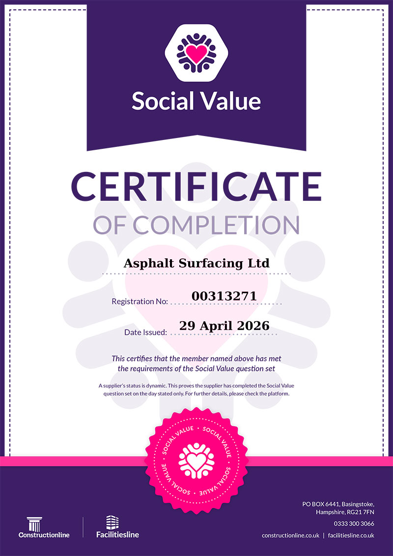 The Constructionline Social Value Certificate